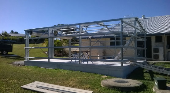 Residential 2 Garage Frame in construction