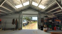kakadu barn interior zincalume roller door