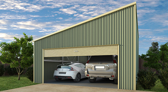 skillion double garage high pitch roof