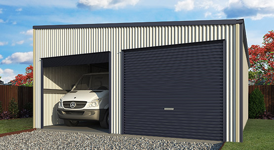 skillion double garage