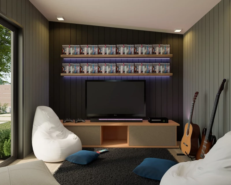 Shed Interior Kids hideaway Skillion Interior min